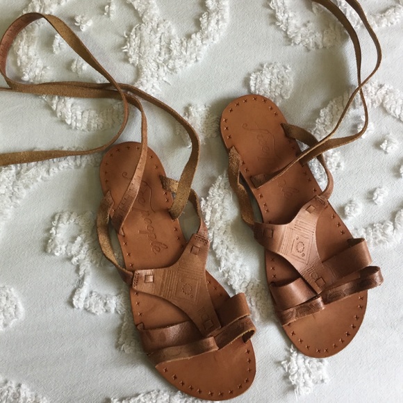 leather tie sandals